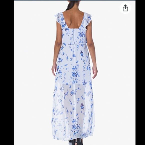 NINE WEST Floral Ruffle Faux Wrap Maxi Dress - Picture 2 of 12